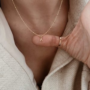 Collier Lettres – Plaqué or