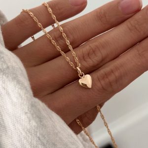Collier Coeur bombé – Plaqué or